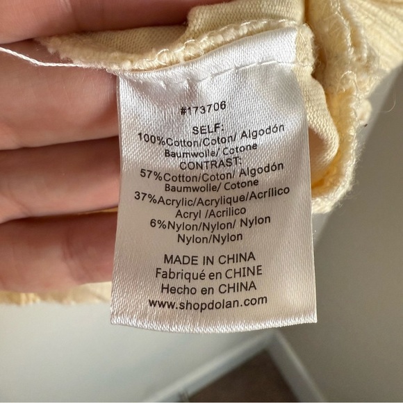 Dolan Left Coast Collection Knit Sleeve Turtleneck Cream Sweater Size Large - Picture 4 of 6